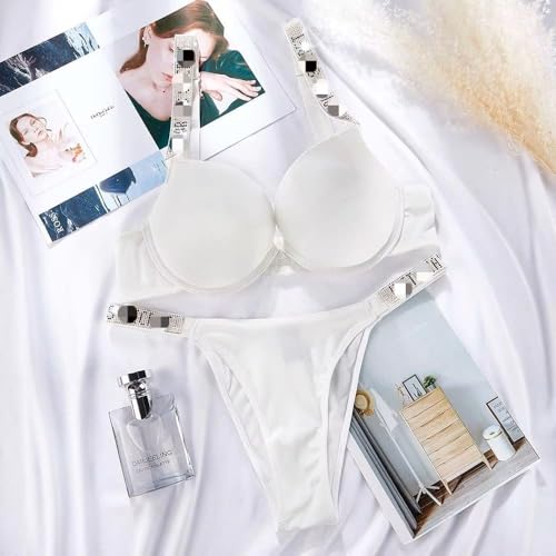 Image of Women Girl's Plain Cotton Padded Push-up Wireless Underwired Sports Non Padded Regular V Secret Everyday Wear Stylish Wired Non-Wired Full Coverage T-Shirt Solid Bra Underwear Lingerie Set