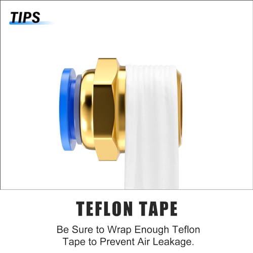 Image of TAILONZ Blue 8mm Tube OD x 3 /8 inch G Straight Push to Connect Fitting 10pcs