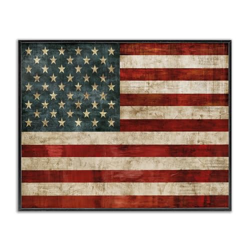 Stupell Industries US American Flag Wood Textured Design, Designed by