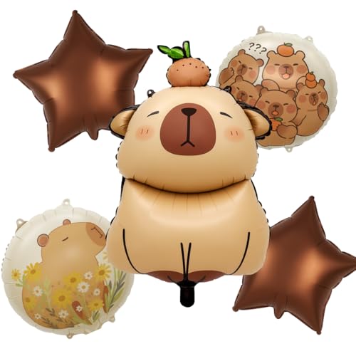 Balão Metalizado Capivara Cartelado – Foil Decorativo 1 Unidade por Cartela – Diversos Modelos (KIT CARTELADO CAPIVARA LARANJA)