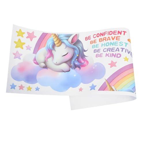UTHCLO Calcomanía de Pared de Unicornio Arcoíris para Dormitorio de Niñas, Pvc Resistente al Agua, Fácil Aplicación, Decoración Mágica para Sala de Juegos Infantil