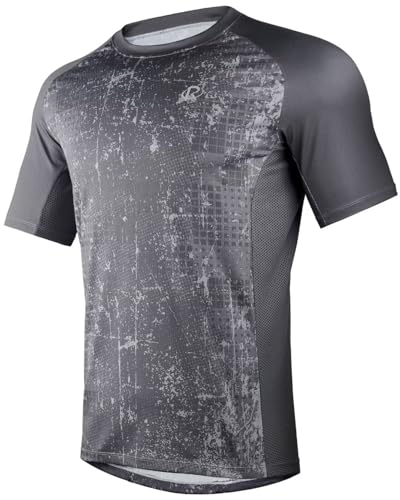 ROTTO Maillot MTB Hombre Camiseta de Ciclismo Manga Corta para MTB BMX Downhill Secado Rápido Que Absorbe la Humedad