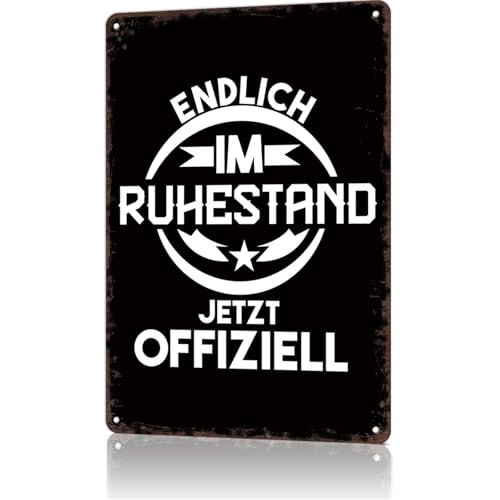 Inspirational Metal Signs Vintage Wall Art Poster FINALLY RETIRED NOW OFFICI for Office Home Room Garage Bar Decor 8X12inch