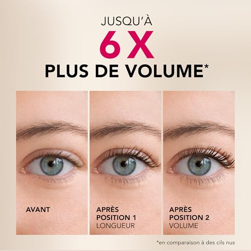 Bourjois Twist Up The Volume Bond Force, Noir, Mascara, Apporte instantanément volume et longueur, Cils plus épais et plus forts, Brosse 2-en-1 transformable, 8 ml