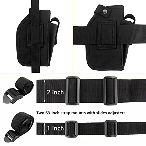 Depring Concealed Carry Holster With Mag Pouch Universal Fits Handgun With Laser Or Light Attachment Iwb Owb Car Ambidextrous Gun Holster With 2 Straps Black #TOP7