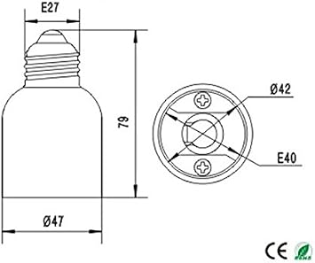E-simpo E27 to E40 Adapter,e27 to E40 Lamp Holder Converter,for Install E40 Lamp in E27 Socket, Rohs, Allow You Install E40 Lamp into E26/e27 Socket (15)