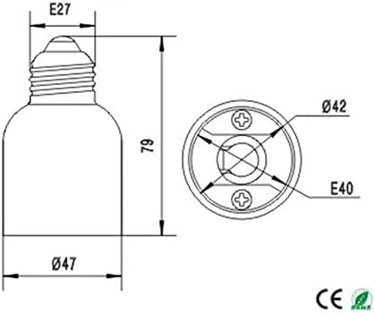 E-simpo E27 to E40 Adapter,e27 to E40 Lamp Holder Converter,for Install E40 Lamp in E27 Socket, Rohs, Allow You Install E40 Lamp into E26/e27 Socket (15)