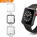 Produktbild Cerike kompatibler Apple Watch 38mm Displayschutz, Soft Slim FullAround Protective hülle iWatch 3 Schutzhülle für Apple Watch Smartwatch Serie 3,Serie 2 (38mm, Schwarz/Silber/Klar)