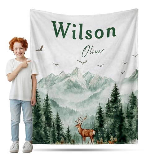 Ship Next Day, Personalized Baby Blanket for Boys Girls - Printed in USA, Custom Baby Blanket with Name Super Soft Plush Flannel, Easter Christmas Brithday Gifts for Baby Shower Kids Toddlers Newborn