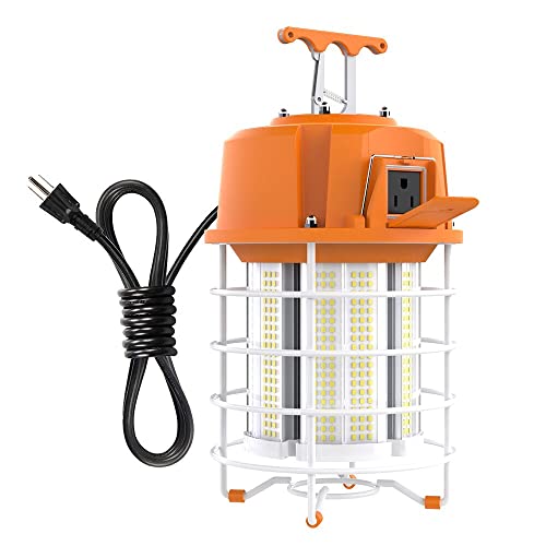 Hyperlite Led Temporary Work Light 5000K 15000Lm 400W Hid/Hps, Portable Hanging Construction Light With Stainless Steel Safety Guard And Sturdy Hook Ip65 Waterproof For Job Site, Mine, Workshop #TOP14