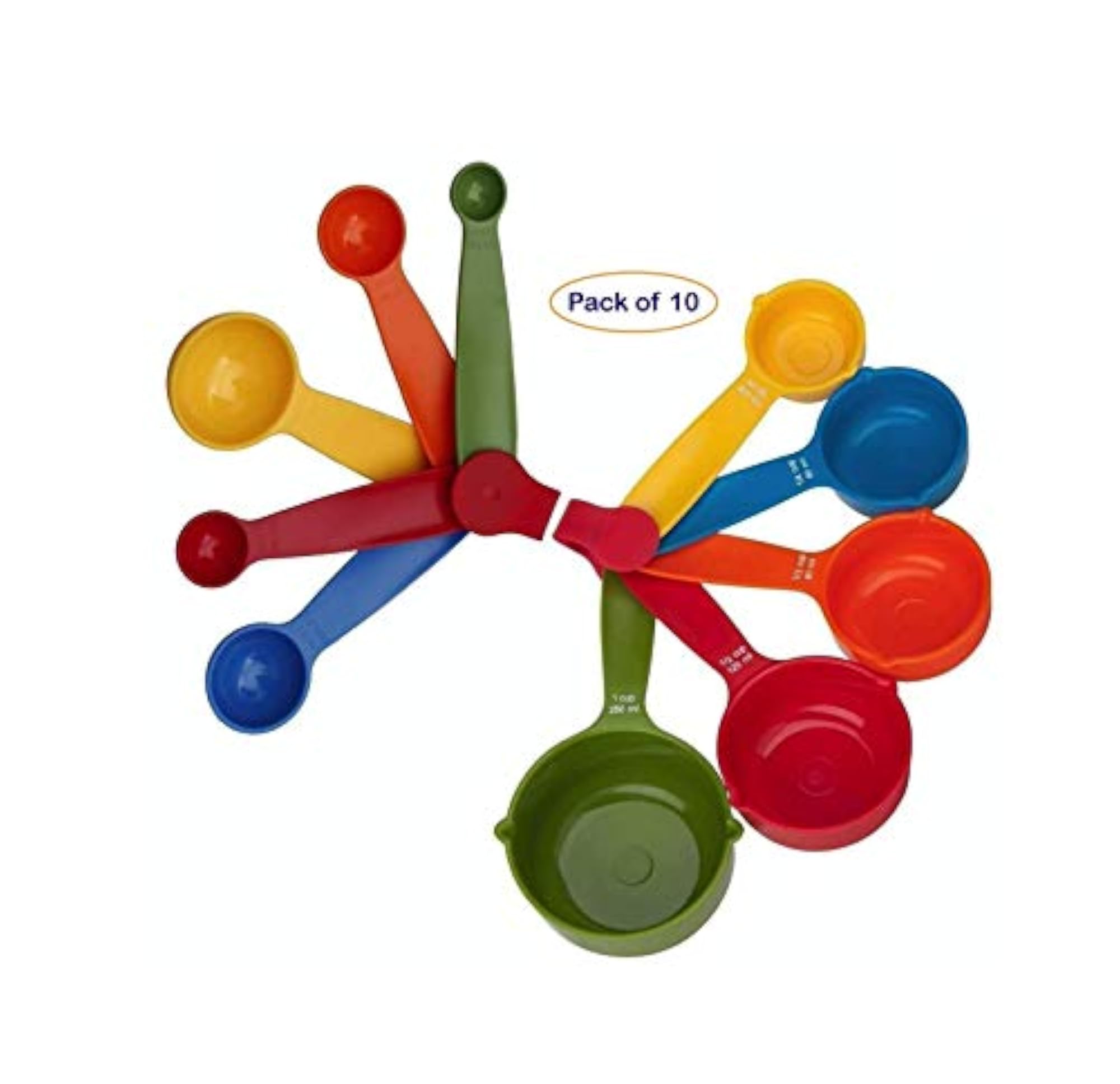 10-Piece Measuring Cups & Spoons Set, 5 Cups + 5 Spoons