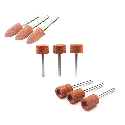 Carving Expert 9pcs Abrasive Mounted Stone for Dremel Rotary Tools Grinding Stone Wheel Head Dremel Accessories 1/8 Inch Shank - Thumbnail 3