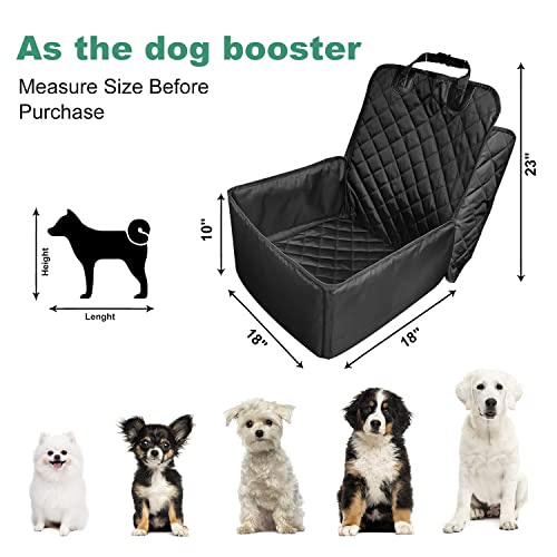 Flow.month Pet Front Seat Cover Pet Booster Seat,Deluxe 2 In 1 Dog Seat Cover For Cars Waterproof Dog Front Seat Cover Pet Bucket Seat Cover With Safety Belt(Black) #TOP4
