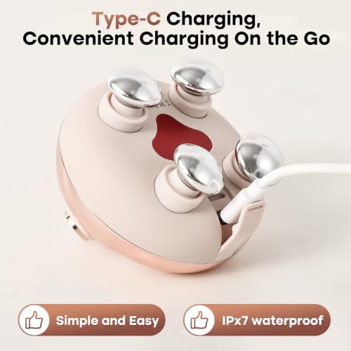 Image of arboleaf Heated Scalp Massager, Electric Head Massager Stress Relax | 4 rotating silicone heads, IPX7 waterproof, cordless rechargeable, pet friendly, gift for Mom Dad