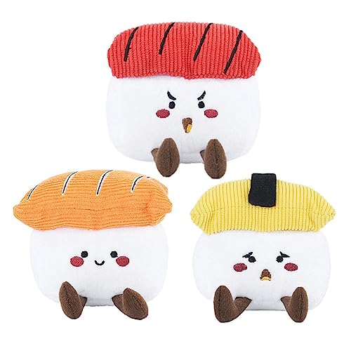 HugSmart – Sushi Dog Toy | 3-Pack Squeaky Soft Plush Dog Toys for Small and Medium Dogs (Salmon, Tamago, Tuna) Puppy Toys for Teething, Interactive Fetching Dog Toy