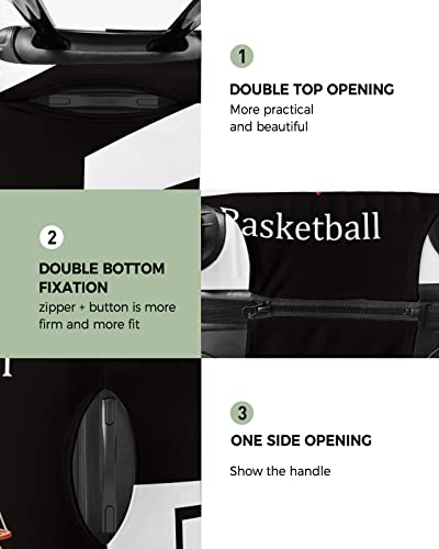 Travel Luggage Cover Small Suitcase Cover Fit for 19-21 Inch Luggage Luggage Protector Suitcase Cover Scratchproof I Love Basketball Sports Black Background Luggage Cover Protector for Suitcase2