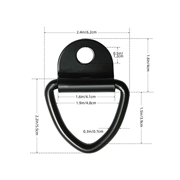 Zurröse V Aufbauring Ring, Haken Zurring Zurrmulden Gurthalter, 450 kg Klappbar Ringe Haken Schwerlast Aufbauzurrösen… – Bild 4