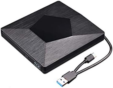 External 3D Blu Ray DVD Drive Burner, Wihool Ultra Slim USB 3.0 and Type-C Blu Ray BD CD DVD Burner Player Writer Reader Disk for Mac OS, Windows xp/7/8/10, Laptop PC (Black)…