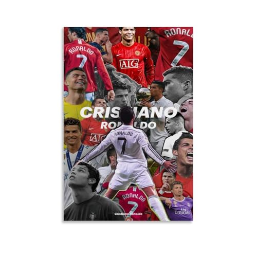 CKBESJGF Cristiano Ronaldo - Póster decorativo vibrante de alta gama, pósteres de pared retro, decoración de habitación, pósteres de arte clásico, adecuados para adolescentes, salas de estar