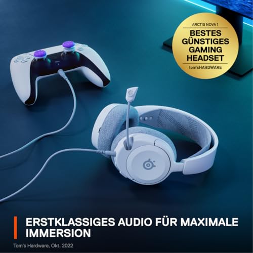 SteelSeries Arctis Nova 1P - Multi-System Gaming-Headset – Hi-Fi-Treiber – 360° Surround-Sound – Memory Foam-Ohrpolster… – Ansicht 3