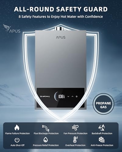 Image of APUS Propane Tankless Water Heater, 95,000 BTU, 4.42 GPM, Indoor
