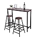 US Fast Shipment Quaanti Pub Bar Table,Counter Height Dining Table,Dining High Top Table,Industrial Kitchen Bar Table Chairs Stools Set for Small Space,Breakfast Nook,Dining Room,Living Room (Brown)