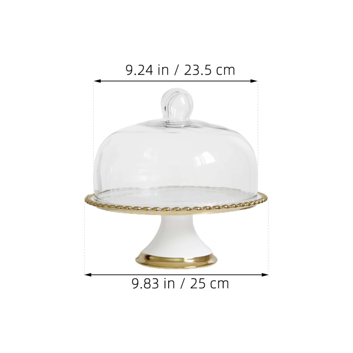 Alzatina per Torta in Ceramica con Cupola in Vetro e Piede Alto
