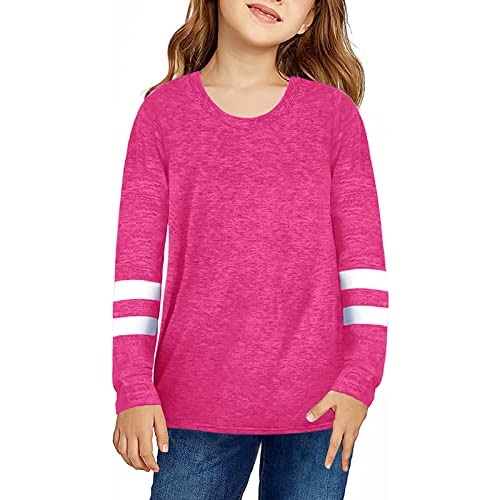Kids Girls Long Sleeve Pullover Tunic Top Toddler Casual Basic Crew Neck Striped Blouses Tops Youth Fall Winter Clothes2