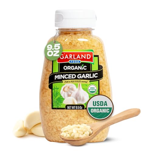 Garland Food Chopped Garlic in Jar - Convenient Garlic Chopped in Water for Cooking, Time-Saving Prep & Seasoned Dishes - Made in the USA (32 oz)