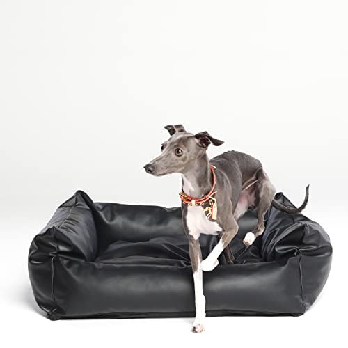 Rypetmia Dog Bed Waterproof&Anti-Odour Dog Sofa, For Small And Medium Dogs, Cat, Pu Leather Rectangle Pet Bed. Black Color (Medium) #TOP5