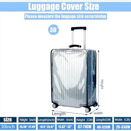 Image of 20 24 28 30 Inch Clear Suitcase Luggage Protector Cover Tsa Approved Waterproof PVC Thicken Transparent Full Clear Suitcase Protector Cover Travel Case 3 Pieces Set, Transparent, XL (30-31