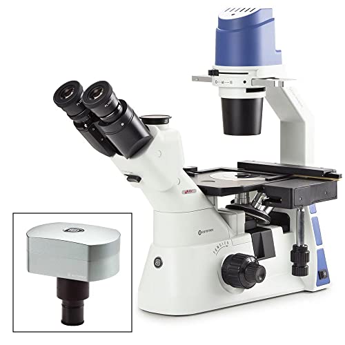 Inverted Trinocular Microscope Mechanical Stage Plph 10/20/40X, 5W Led With Transportation Box, With Cmex-18 Pro, 18.0Mpddigital Usb-3 Camera With 1/2.3 Inch Cmos Sensor, Globe Scientific | Euromex #TOP18