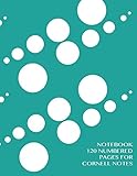 Notebook 120 numbered pages for Cornell Notes: Notebook for Cornell notes with green cover - 8.5