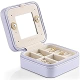 Vlando Small Jewelry Box Organizer,Travel Jewelry Storage Premium Petal Hardware Jewelry Case for Women Girls Gift