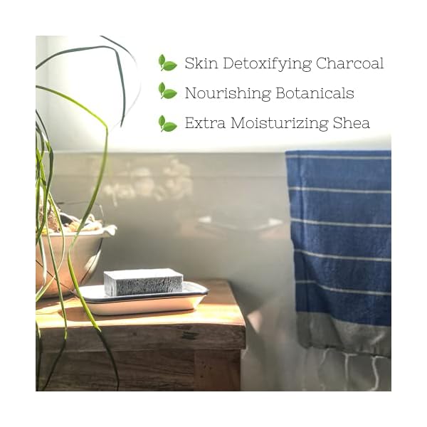 Activated-Charcoal-Soap-Bar-Natural-Face-Soap-Body-Soap-for-Acne-Blackheads-Eczema-Psoriasis-Sensitive-Skin-Black-Soap-Facial-Cleanser-for-Oily-Skin-Vegan-Non-GMO-Organic-Ingredients The Yellow Bird Natural Charcoal Soap Bar for Face, Body, Acne, and Sensitive Skin