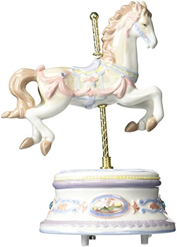 Cosmos SA49120 Fine Porcelain Carousel Horse Musical Figurine, 8-1/2-Inch