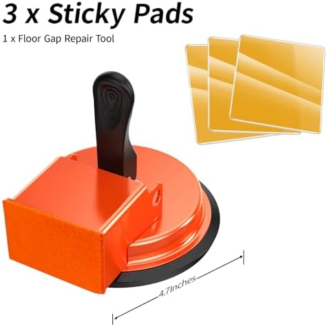 Floor Gap Fixer Tool, Upgraded Laminate Floor Suction Cup Gap Repair Tool, Flooring Gap Tool for Vinyl & Wood Floor Repair, Orange, Model 5D — view 6