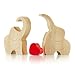 Imagen de IK Style Encantadora Figura de Madera de una Pareja de Elefantes con corazón Rojo