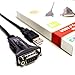 Tera Grand Premium USB 2.0 to RS232 Serial DB9 Adapter Cable 6 Ft - Supports Windows 11,10, 8, 7, Vista, XP, 2000, 98, Linux and Mac - Built with FTDI Chipset and Hex Jack Nuts