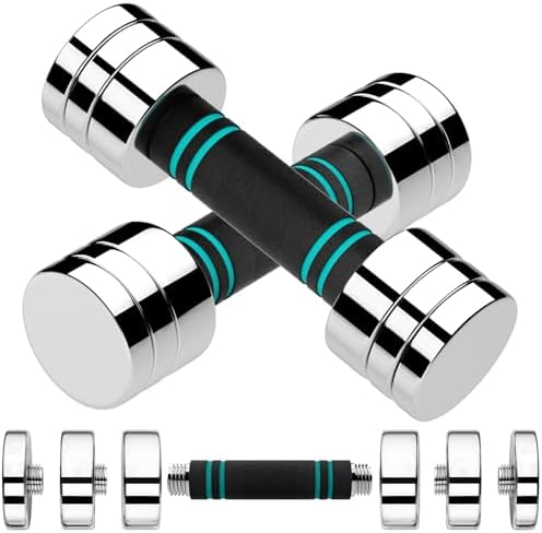 LIFERUN Steel Adjustable Dumbbell Set of 2, 5/10/6.8 kg Free Weig...