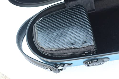 Violin Case 4/4 Full Size Hard Shell Light Strong Carbon Fiber Anti-Scratch Shaped Flight Case Backpackable,Built-In Hygrometer (Blue) #TOP7