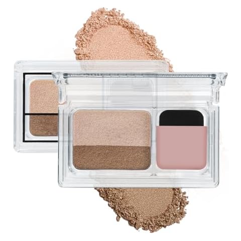 Apooliy Dual-Color Eyeshadow Palette with Applicator,Waterproof Eye Shadow,Shimmer Eye Makeup Palette,Long Lasting Cover