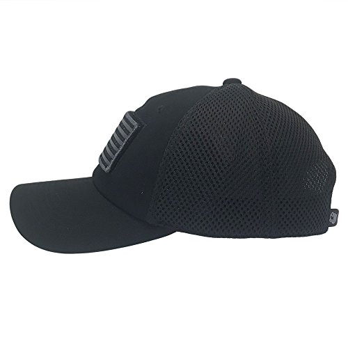 The Hat Jungle USA American Flag Patch Tactical Hat Mesh Back Adjustable Baseball Cap,Black