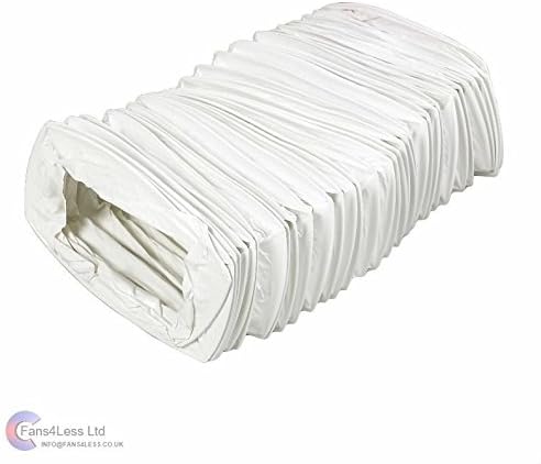 3m Rectangular Flexible PVC Ducting Bathroom Flat Hose Tumble Dryer 110mm x 54mm (4" - 110mm x 54mm)