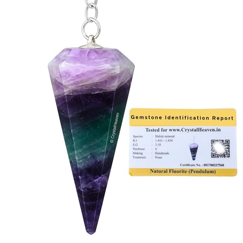 Image of Fluorite Pendulum Dowsing Tool - Natural Crystal Pendulum for Spiritual Guidance - Premium Dowser Pendulum for Accurate Divination and Energy Healing - Perfect for Energy Healing and Chakra Balancing - Handcrafted with Precision and Elegance