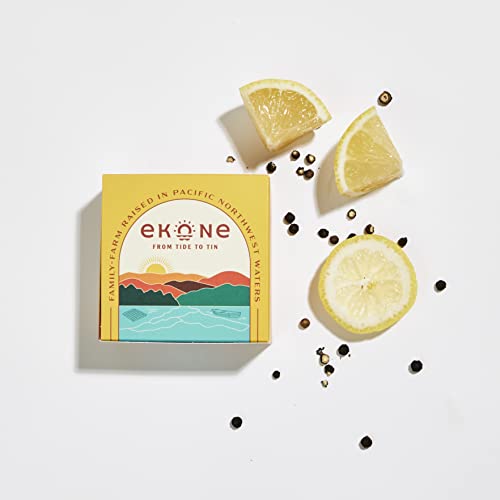 Ekone Lemon Pepper Smoked Oysters Farmed, Raised, Canned In Washington State 3Oz (6 Pack) #TOP18