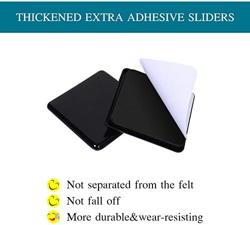 Ezprotekt Furniture Sliders for Carpet Sliders 2-1/2" inch for Moving Furniture Movers Carpet Gliders Glides Self-Adhesive Furniture Moving Pads, 64 mm 16 PCS Black