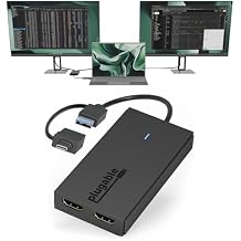 Plugable Dual HDMI Monitor Adapter for M1-M5 & Neo macOS, Windows, ChromeOS - USB-C, Thunderbolt, USB 3.0 Compatible, Supports 2 Displays at 1080p 60Hz, SMI Driver Required