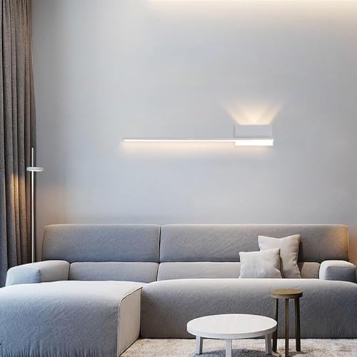 Aplique de pared interior de tira larga LED de 100 cm con diseño moderno y cableado directo 3