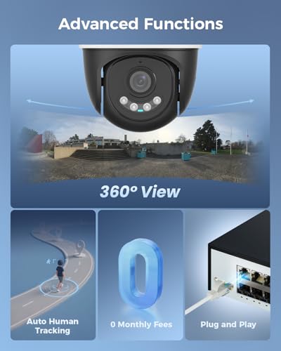 Image of Hiseeu 6MP PoE Secuirty Camera System,2PCS 5MP PoE Wired Security Cameras | 2-Way Audio,Color Night Vision,Remote Access,500GB HDD for Home Surveillance Indoor Outdoor
